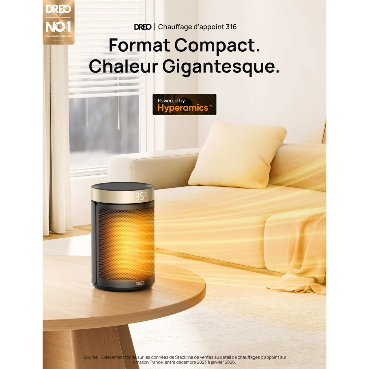 Dreo Chauffage 316 DR-HSH006, vue 2