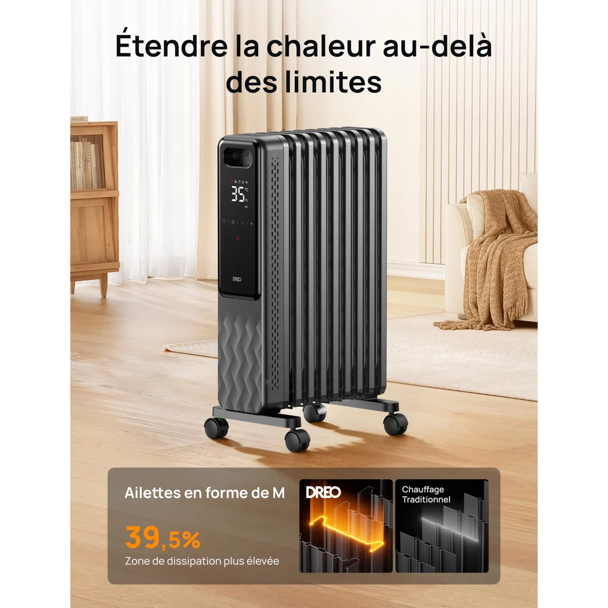 Dreo Radiateur bain d’huile DR-HSH010, vue 2