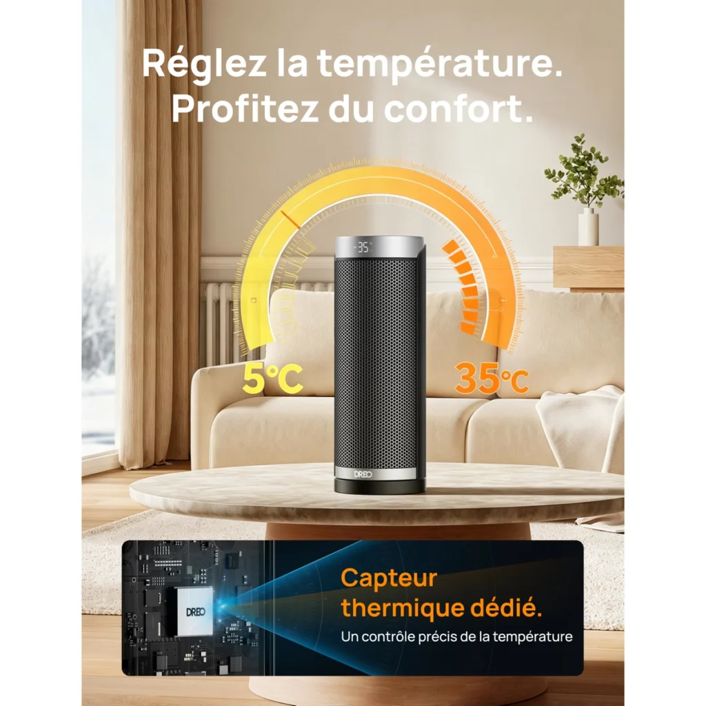 Dreo Solaris Slim H3 DR-HSH003, vue 3
