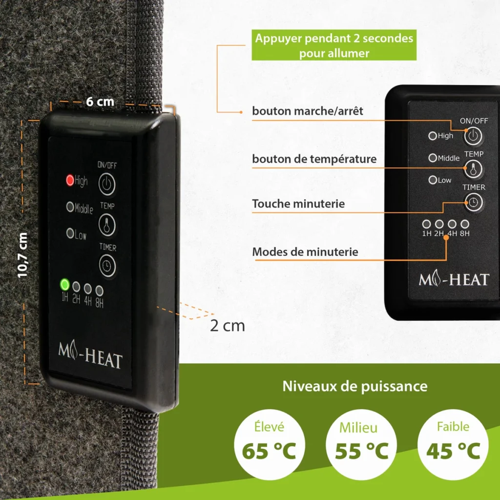 Mi-Heat panneau chauffant sous bureau, vue 5