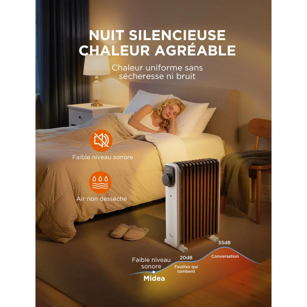 Midea Radiateur bain d’huile NY2311-25U, vue 4
